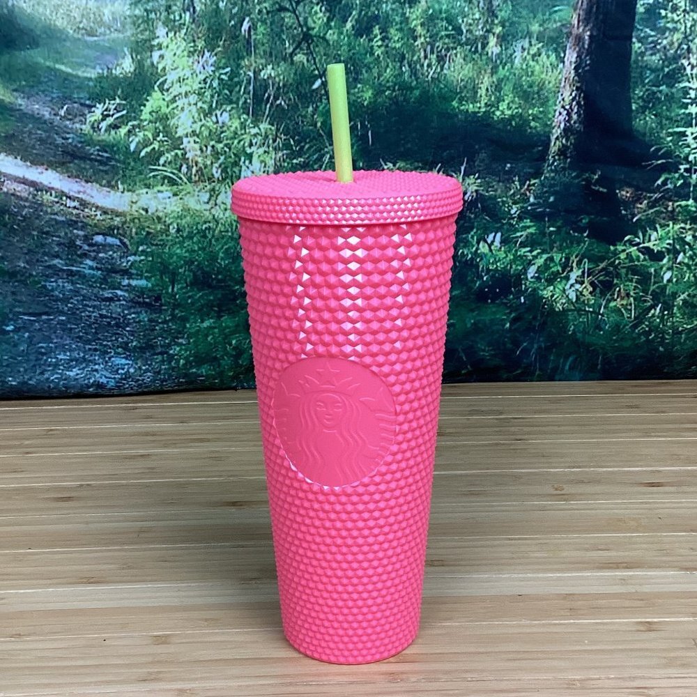 STARBUCKS Dragonfruit Pink Studded Cold Cup Tumbler 24oz.